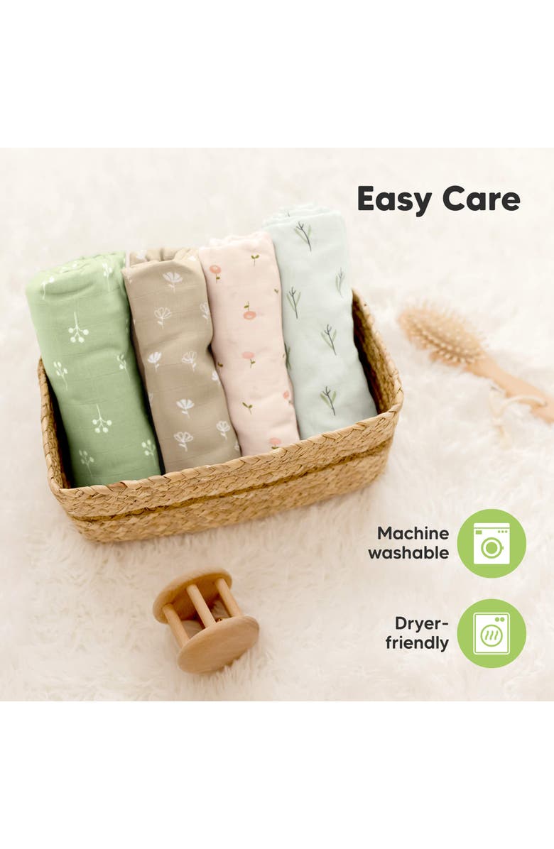 KeaBabies Lumi Muslin Swaddle Blankets, Alternate, color, Wild Bloom