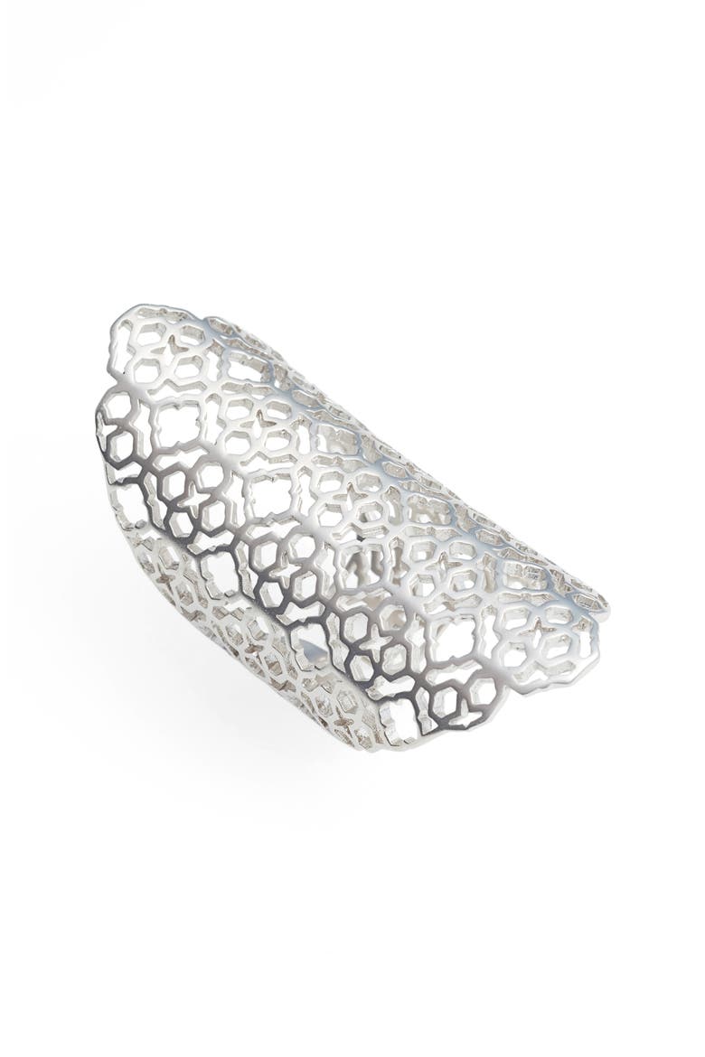 'Boone' Openwork Ring, Main, color, RHODIUM