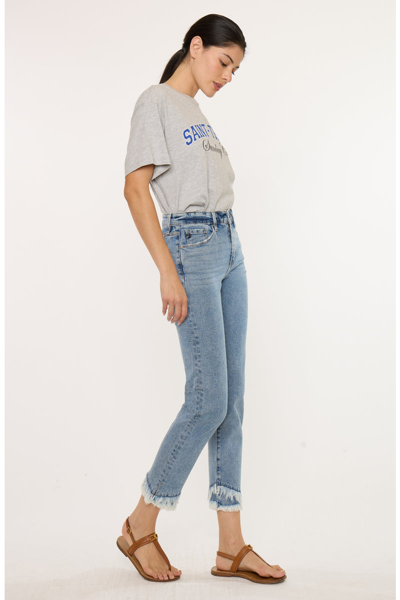 Clover Essentials High Rise Straight Fit Leg Jeans, Alternate, color, Medium Wash