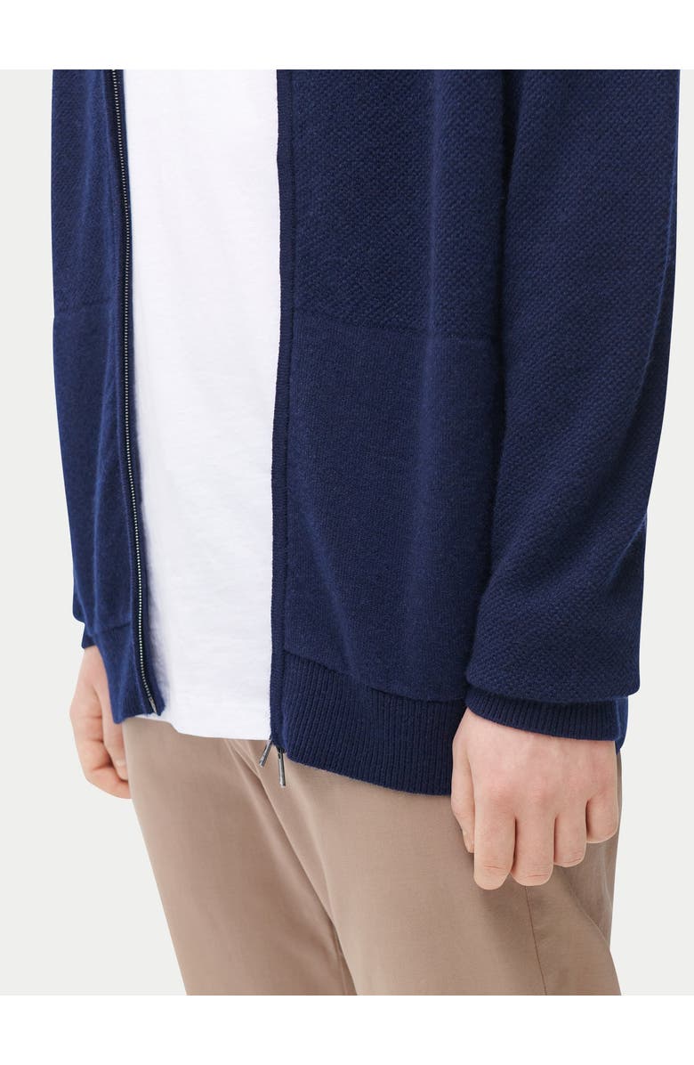 GOBI Mongolian Cashmere High Neck Full-Zip Cashmere Cardigan, Alternate, color, Navy