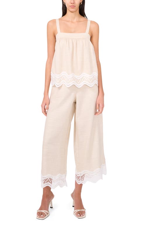 Parker The Brighton Scalloped Babydoll Top In Beige