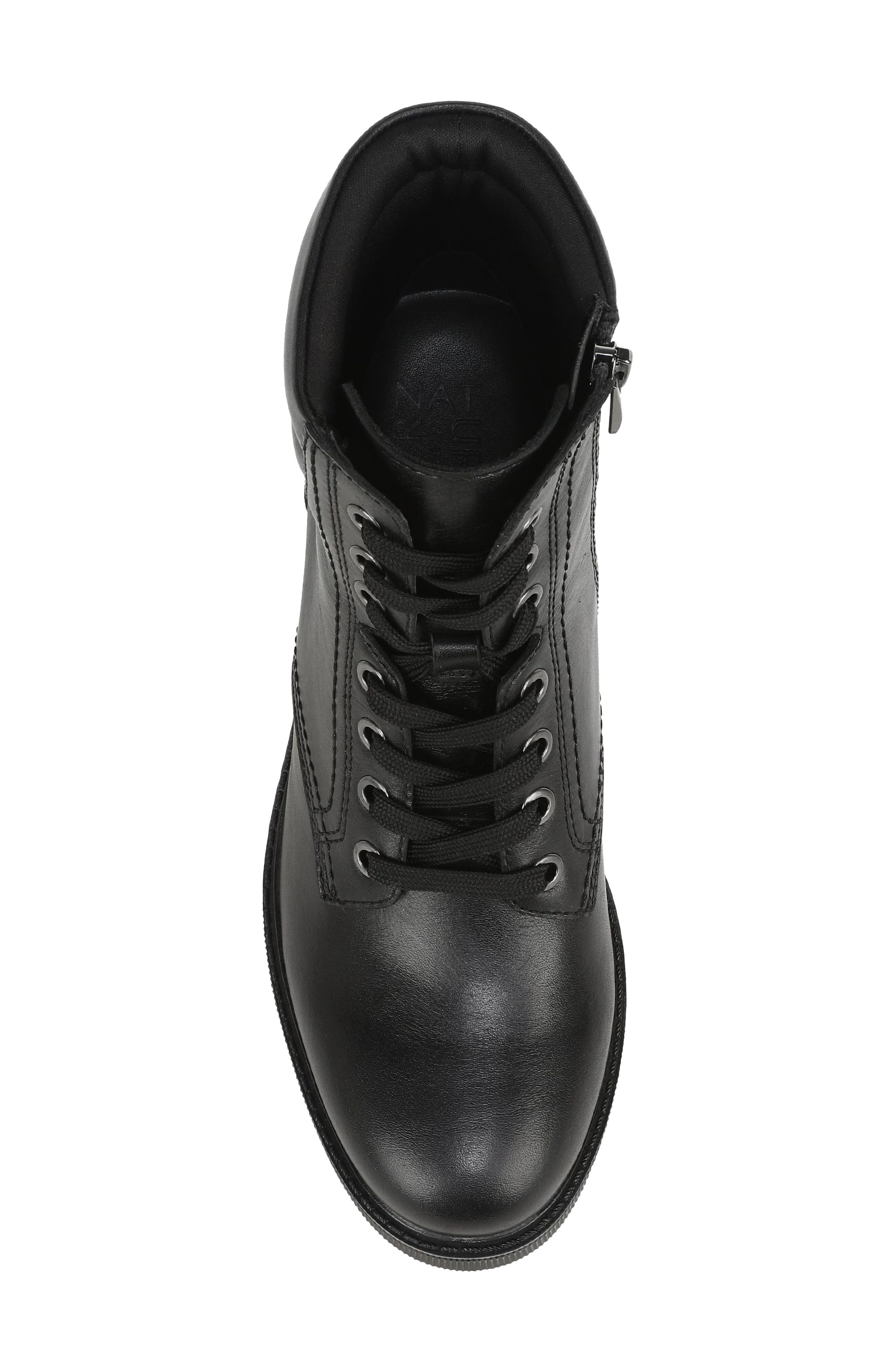 Jovani Lace Up Leather Boot, Alternate, color, BLACK LEATHER