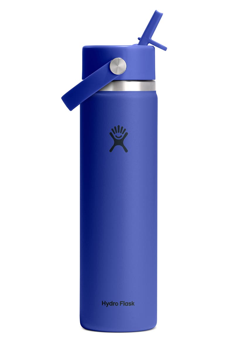 24-Ounce Wide Mouth Flex Straw Cap Bottle, Main, color, CAPRI BLUE