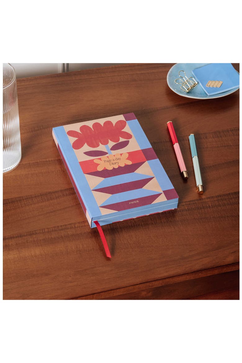 Floral Undated Page A Day Planner, Alternate, color, OPEN BLUE
