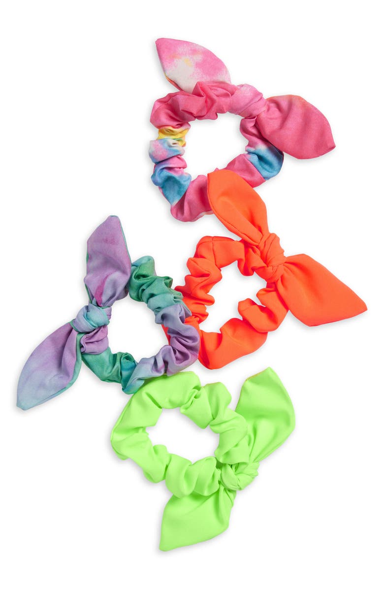 Cara Kids' Assorted 4-Pack Knotted Ponytail Holders, Main, color, 