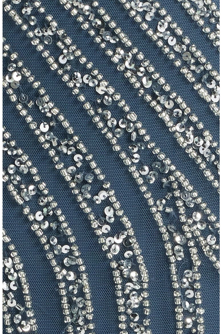 Beaded Jewel Neck Gown, Alternate, color, GREY 020