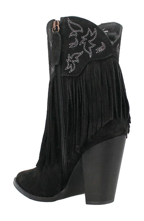 Dingo Crazy Train Fringe Zip-up Western Boot In Black