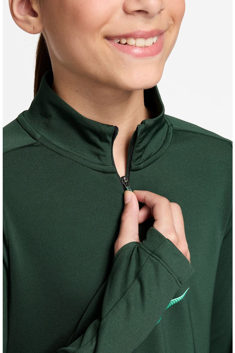 Kids' Dri-FIT Half Zip Pullover, Alternate, color, FIR/ MINT FOAM/ FIR