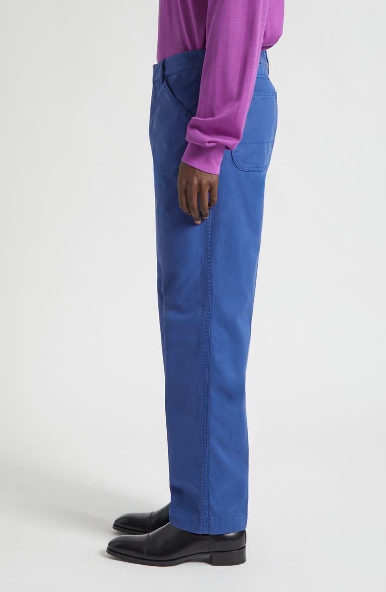 TOM FORD Sanded Light Twill Workwear Pants, Alternate, color, Prussian Blue