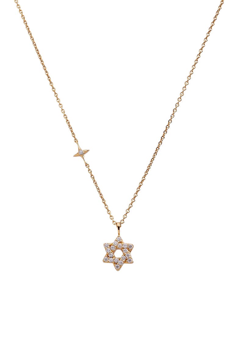Delicate Pave Star of David Pendant Necklace, Main, color, Gold