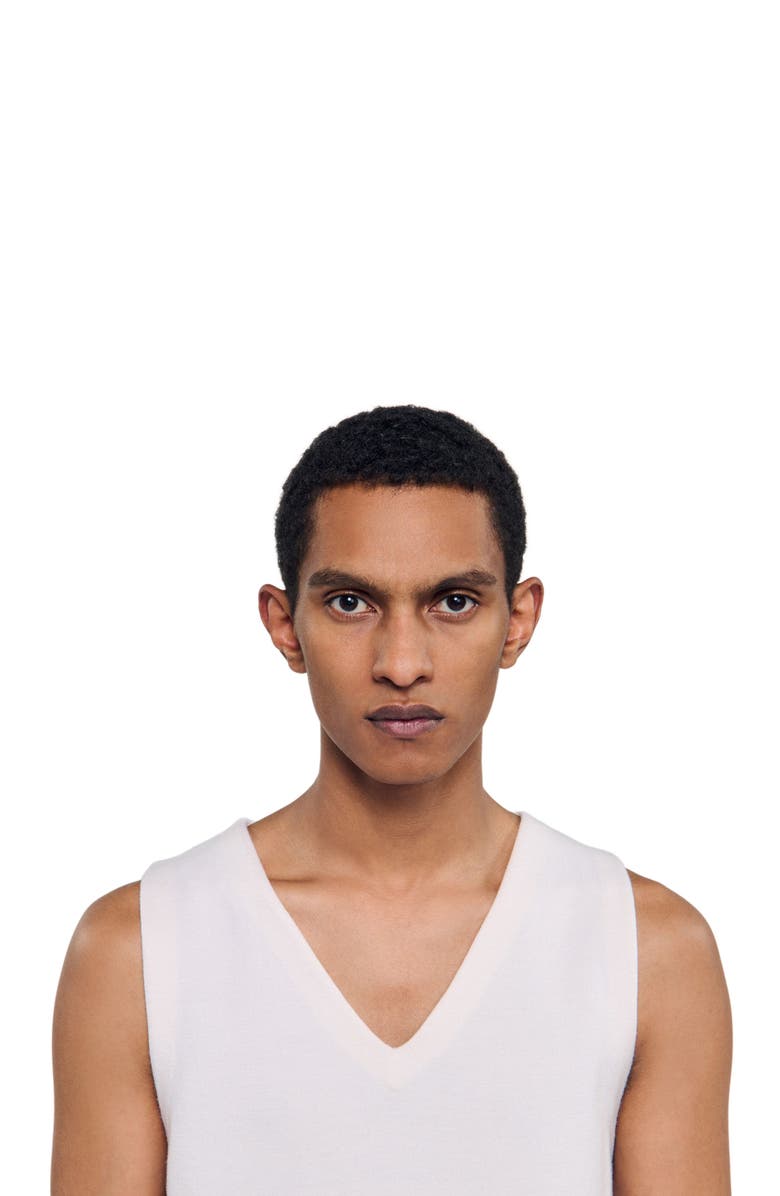 SANDRO Wool vest top, Alternate, color, Off White