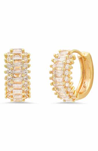 Simulated Diamond Hoop Earrings