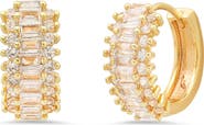 HMY JEWELRY Simulated Diamond Hoop Earrings