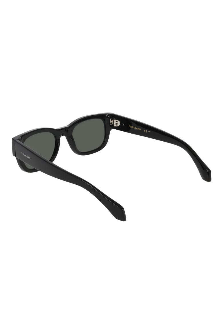 51mm Modified Rectangular Sunglasses, Alternate, color, BLACK
