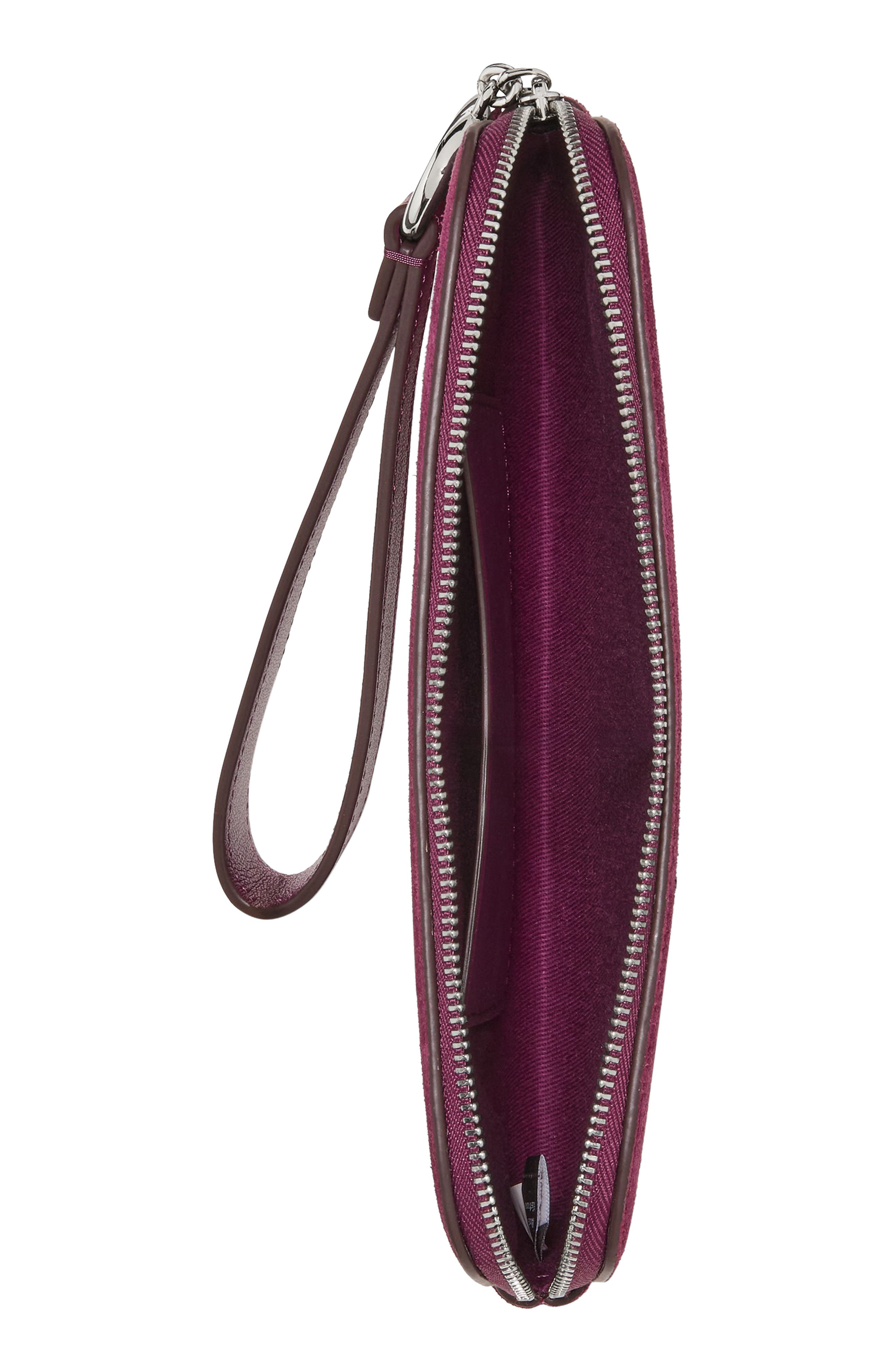 Kate Spade New York medium halo suede wristlet, Alternate, color, 