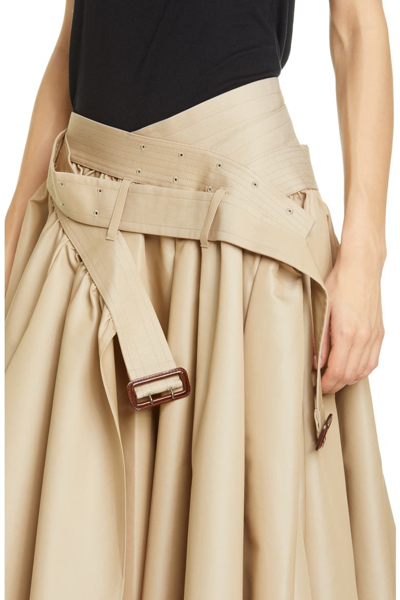 Double Belted Utility Midi Skirt, Alternate, color, BEIGE