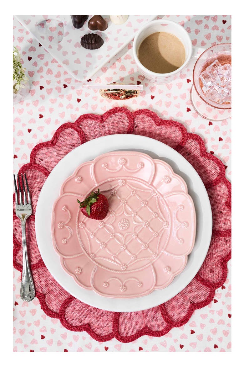 Pink Heart Set of 4 Placemats, Alternate, color, PINK