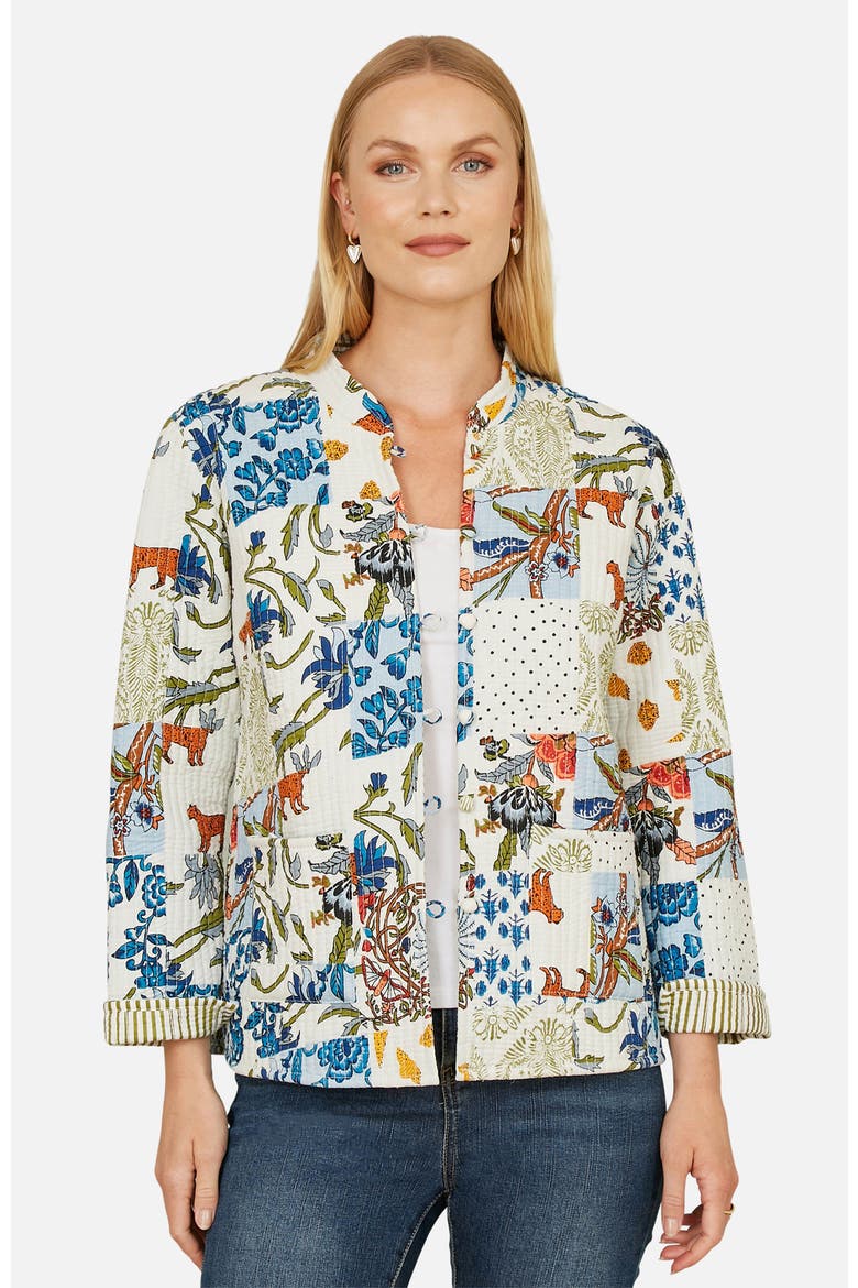 Indian Patchwork Reversible Jacket, Main, color, White