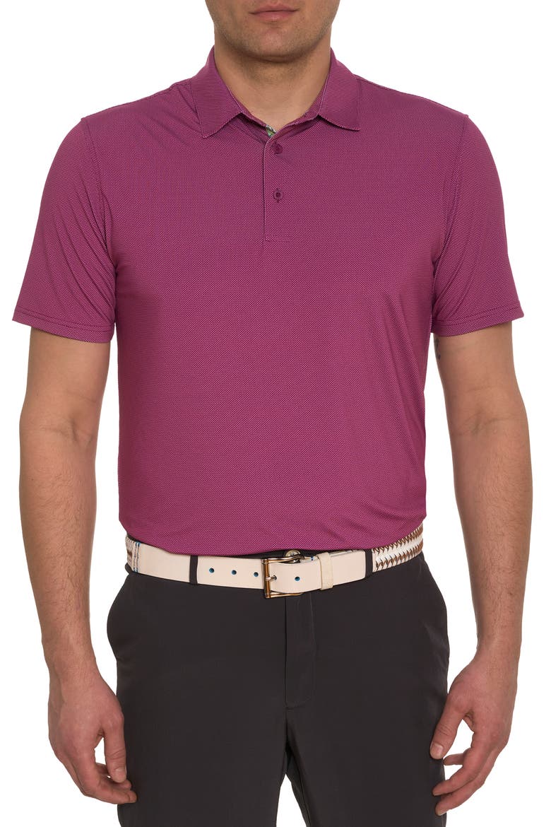 Alastor Microdot Bird's Eye Golf Polo, Main, color, BERRY