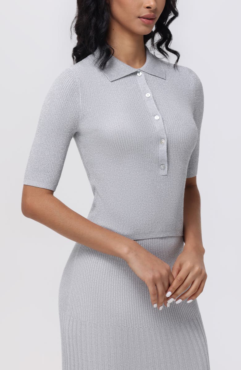 525 Ophelia Metallic Rib Polo, Alternate, color, 