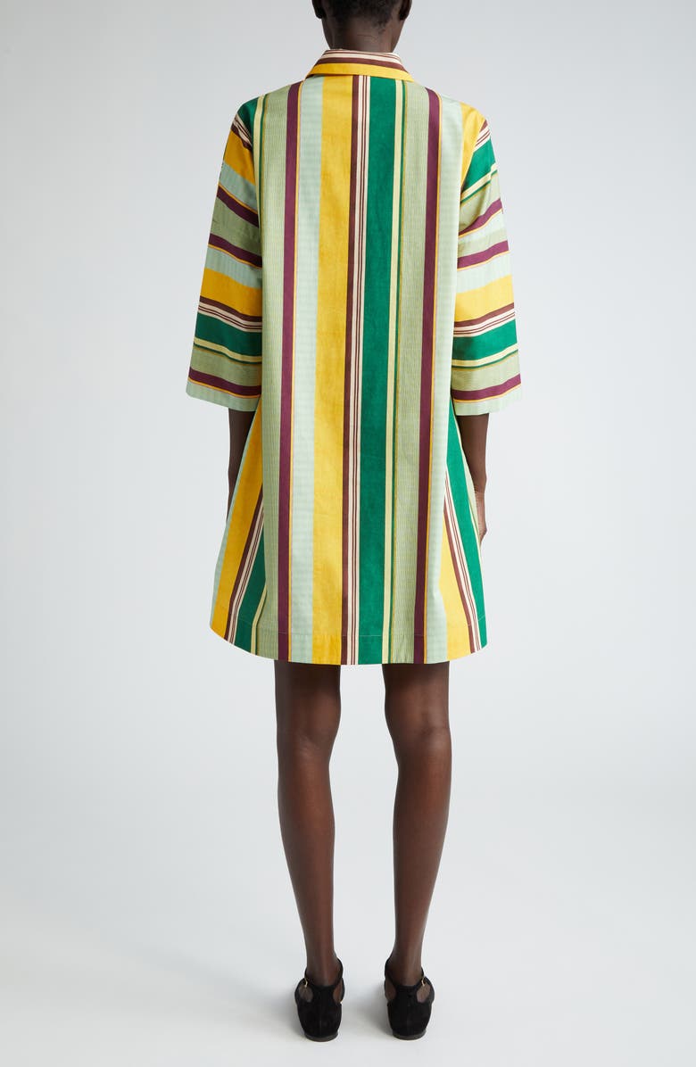 Akris punto Stripe Long Sleeve Cotton Shift Dress, Alternate, color, 