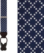 Trafalgar Rowan Geometric Pattern Silk Button End Suspenders
