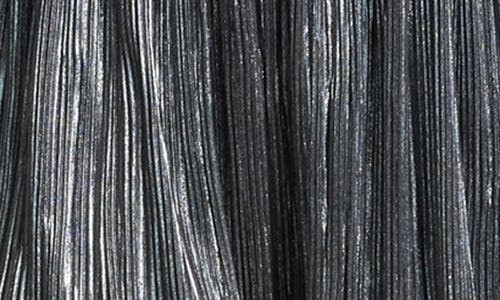 DRESS THE POPULATION DRESS THE POPULATION HOLLY LONG SLEEVE METALLIC PLISSÉ DRESS