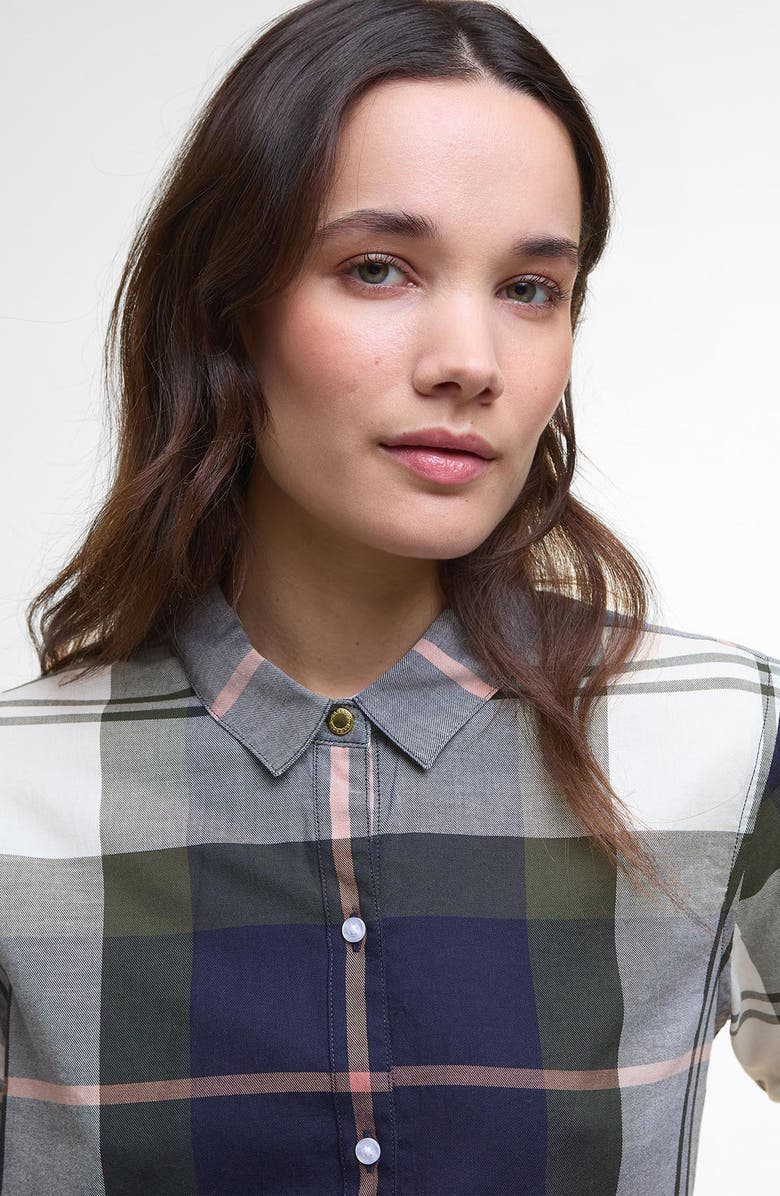 Barbour Mooreland Plaid Cotton Button-Up Shirt, Alternate, color, Navy/ Arabesque Check