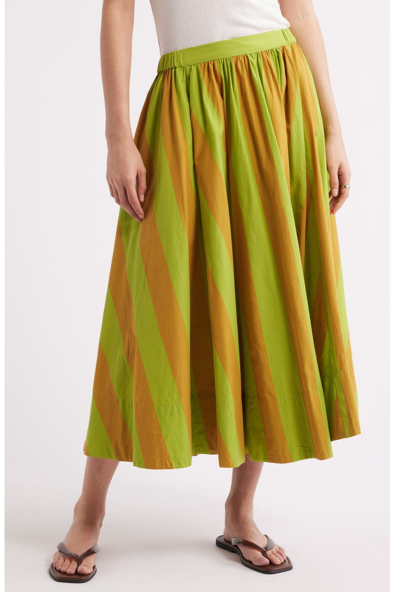 Lowen Stripe Cotton Midi Skirt, Main, color, RETRO COMBO