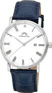 PORSAMO BLEU Veritas 1 Croc Embossed Leather Strap Watch, 40mm