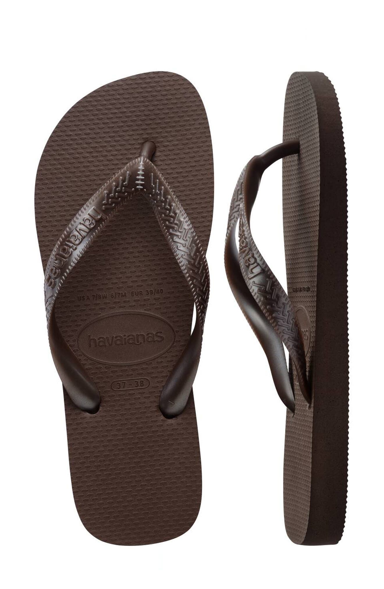 Havaianas Top Tiras Flip Flop, Alternate, color, Dark Brown