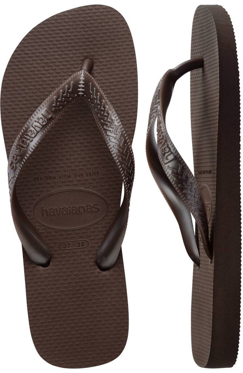 Havaianas Top Tiras Flip Flop, Alternate, color, Dark Brown