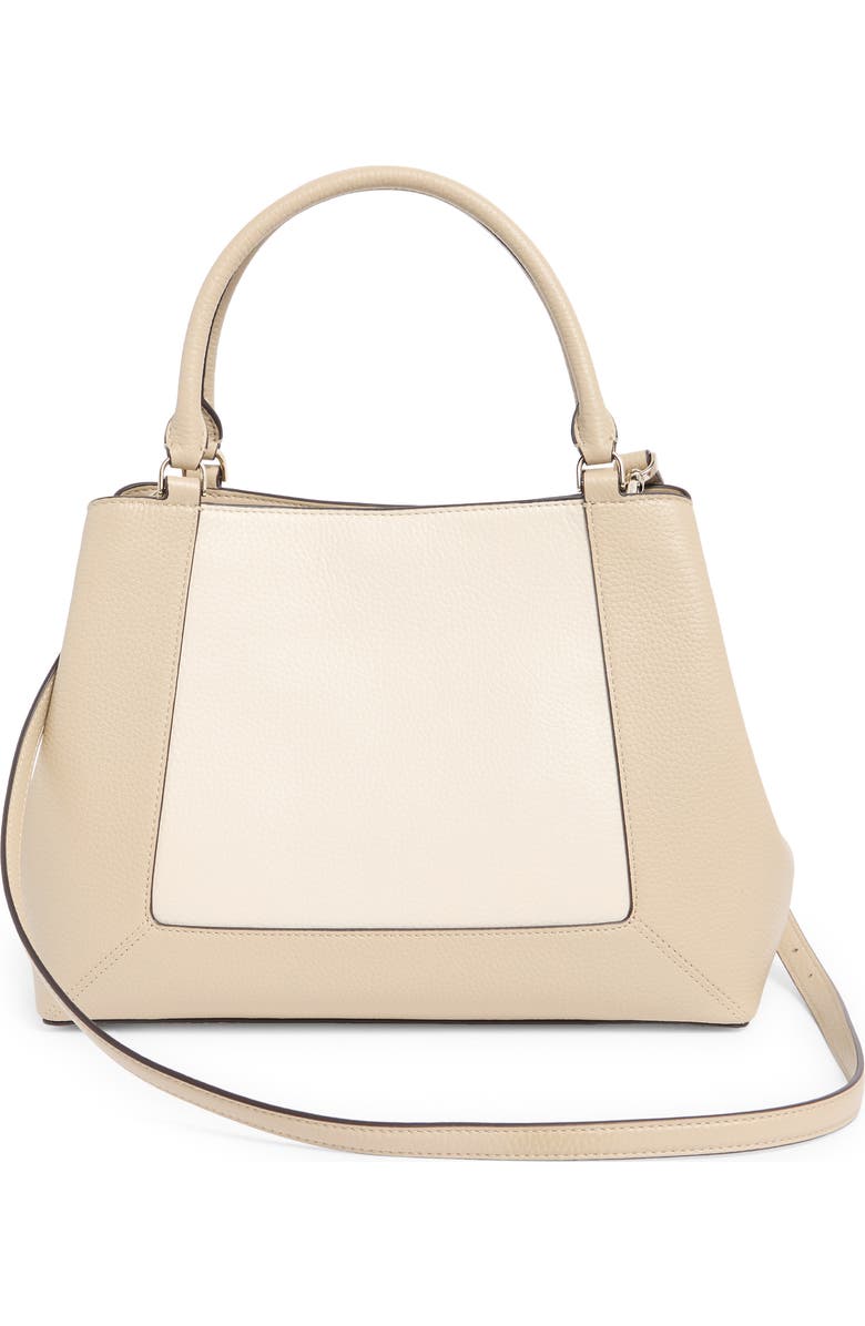 Kate Spade New York lena colorblock leather satchel bag, Alternate, color, Light Sand Multi