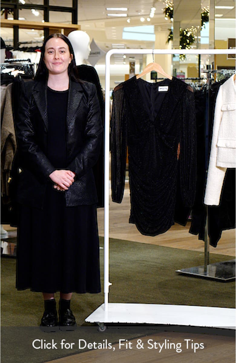 Remmey Metallic Long Sleeve Minidress, sales video thumbnail