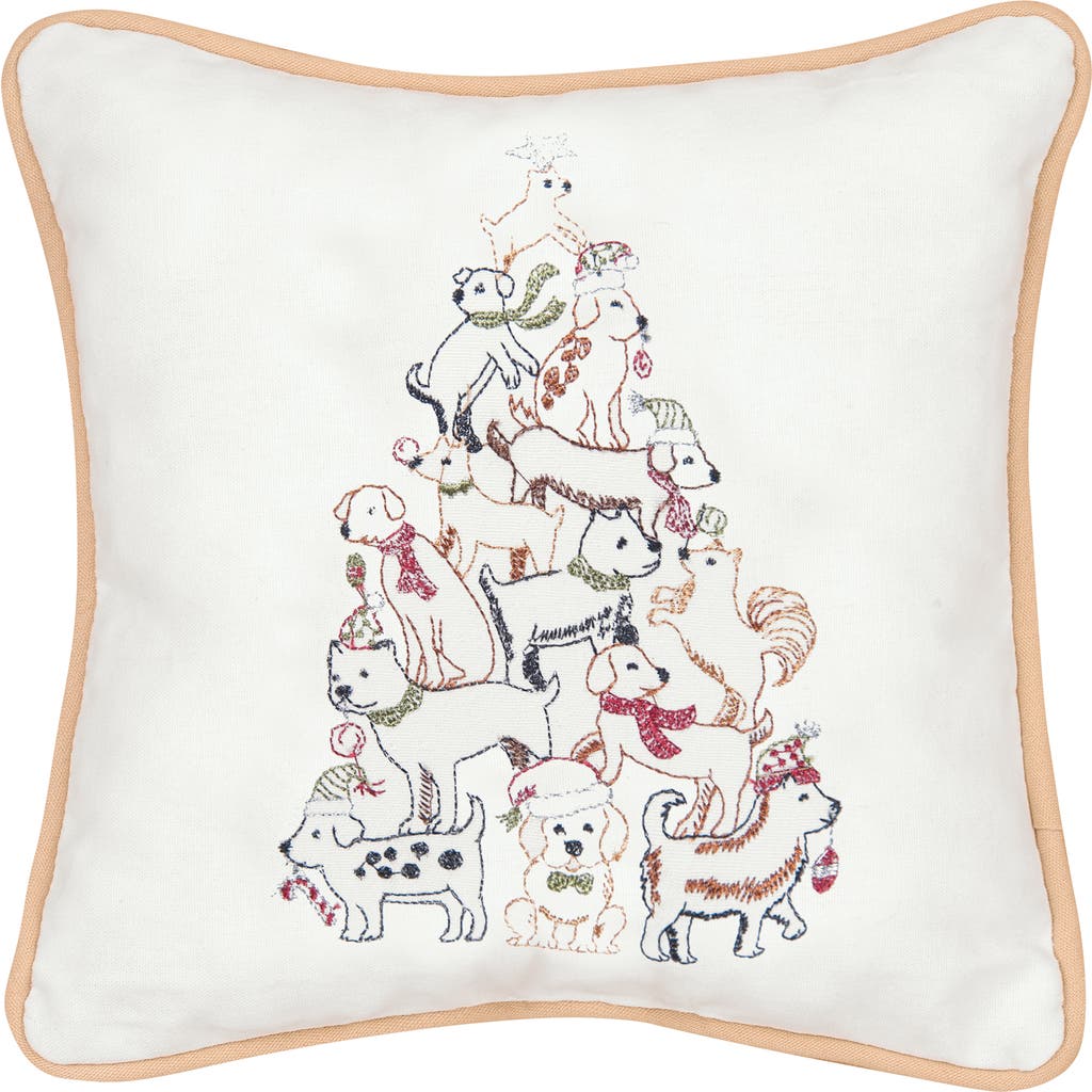 C & F Home C&f Home Puppy Dog Christmas Tree Small/petite Accent Pillow, 10" X 10" In Multi