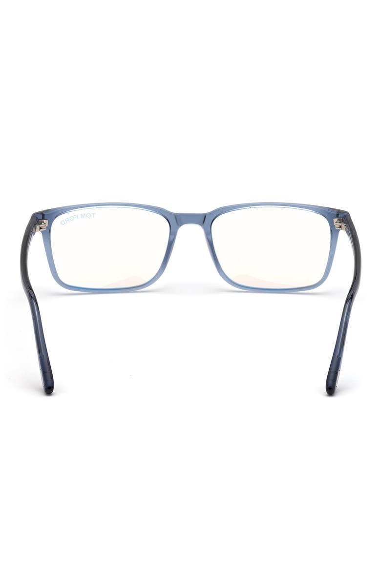 56mm Rectangular Blue Light Blocking Optical Glasses, Alternate, color, BLUE PALLADIUM / T LOGO
