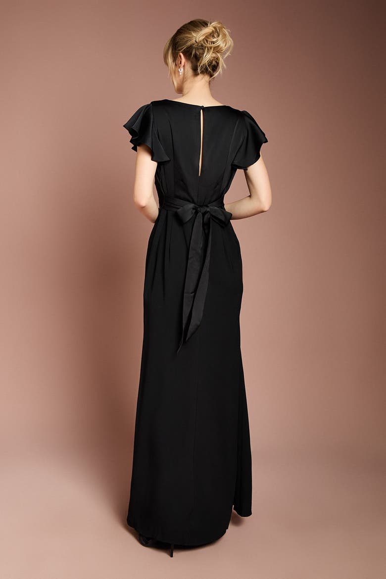 Angel Short Sleeve Maxi Dress, Alternate, color, Black