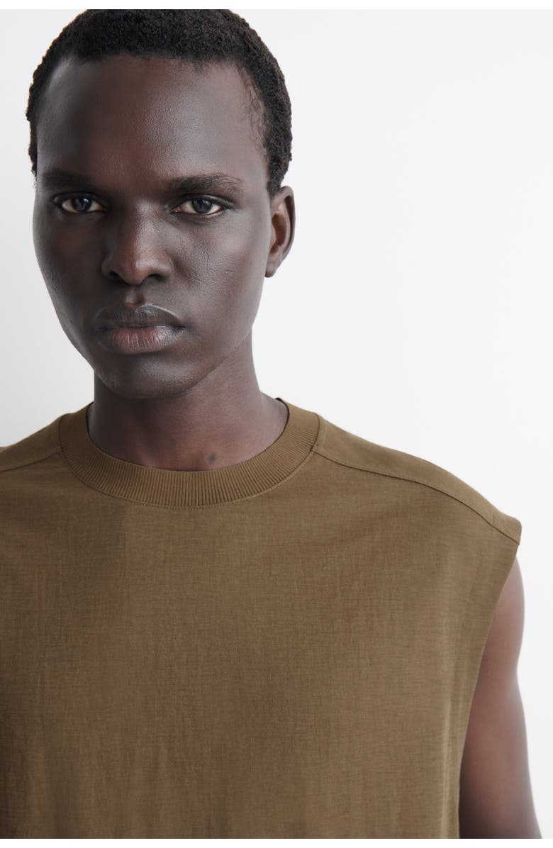COS Jersey Tank Top, Alternate, color, Dark Khaki