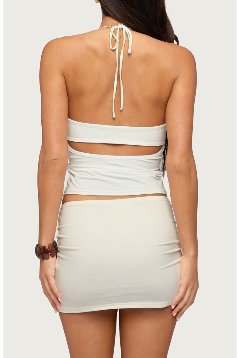 Raquel Sequin Stripe Halter Top, Alternate, color, WHITE
