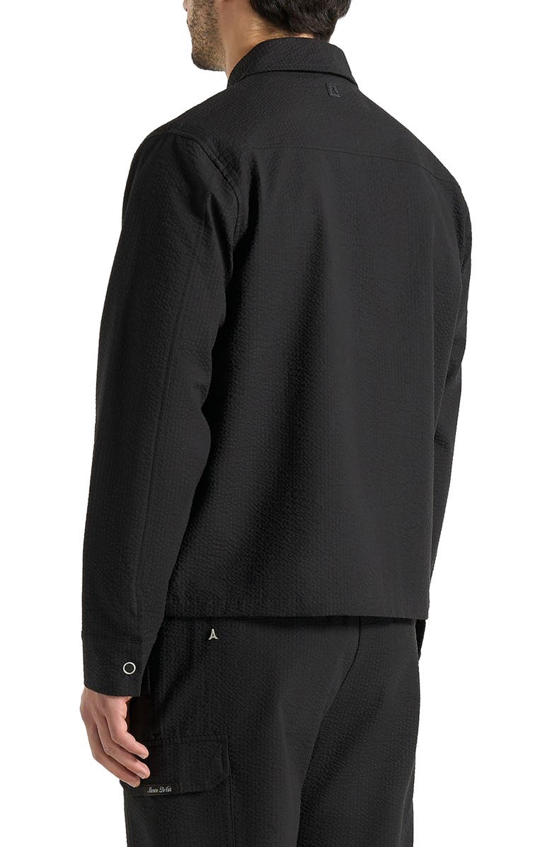 Manière De Voir Milo Textured Cargo Jacket, Alternate, color, Black