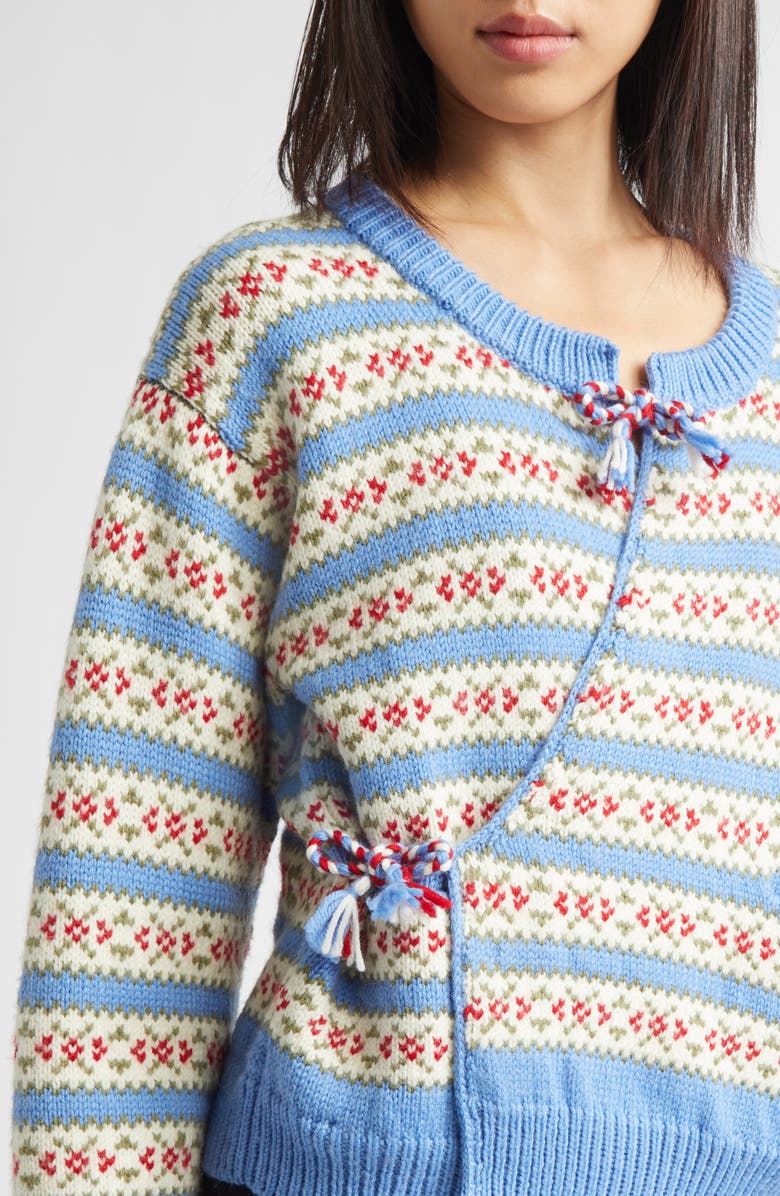 Bode Wedgewood Virgin Wool Cardigan, Alternate, color, Multi