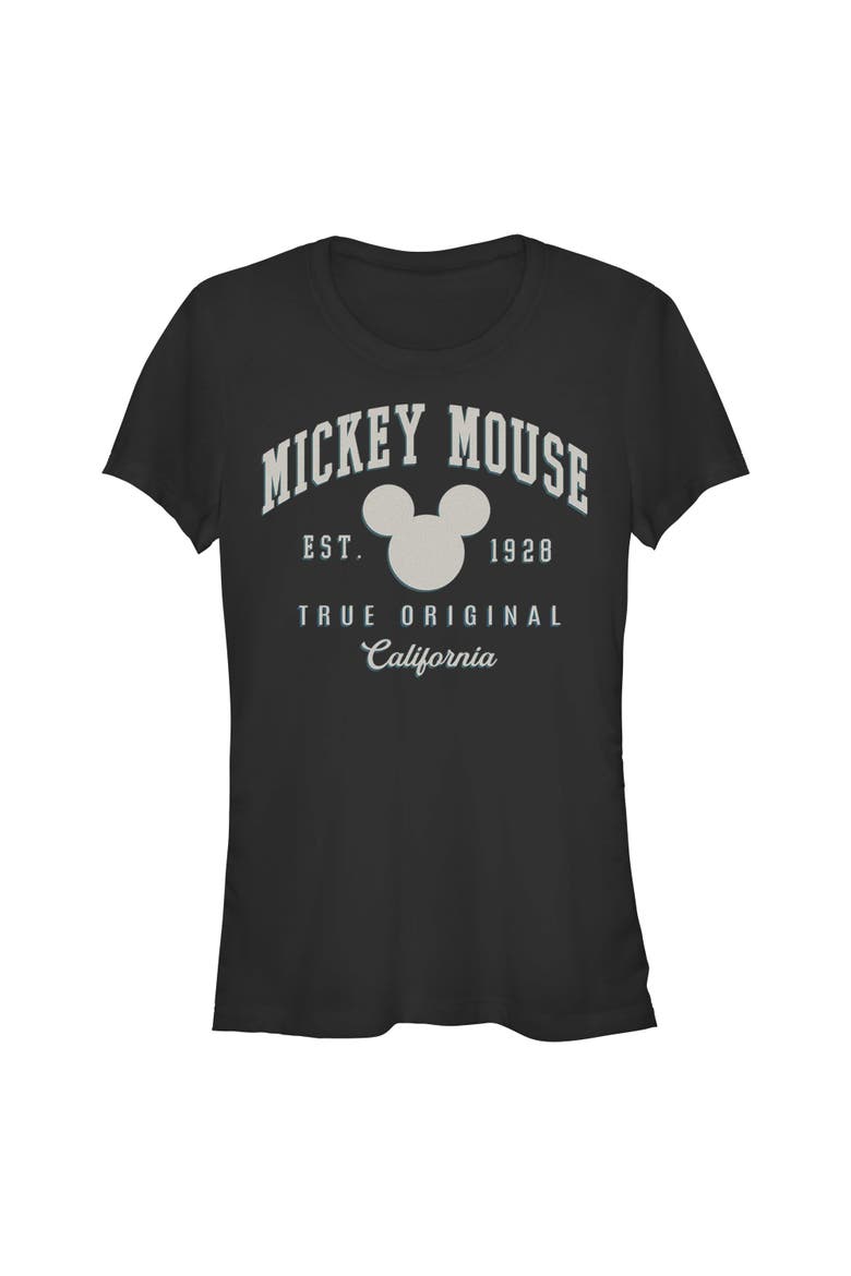 Junior's Mickey & Friends True Original California  Graphic T-Shirt, Main, color, Black