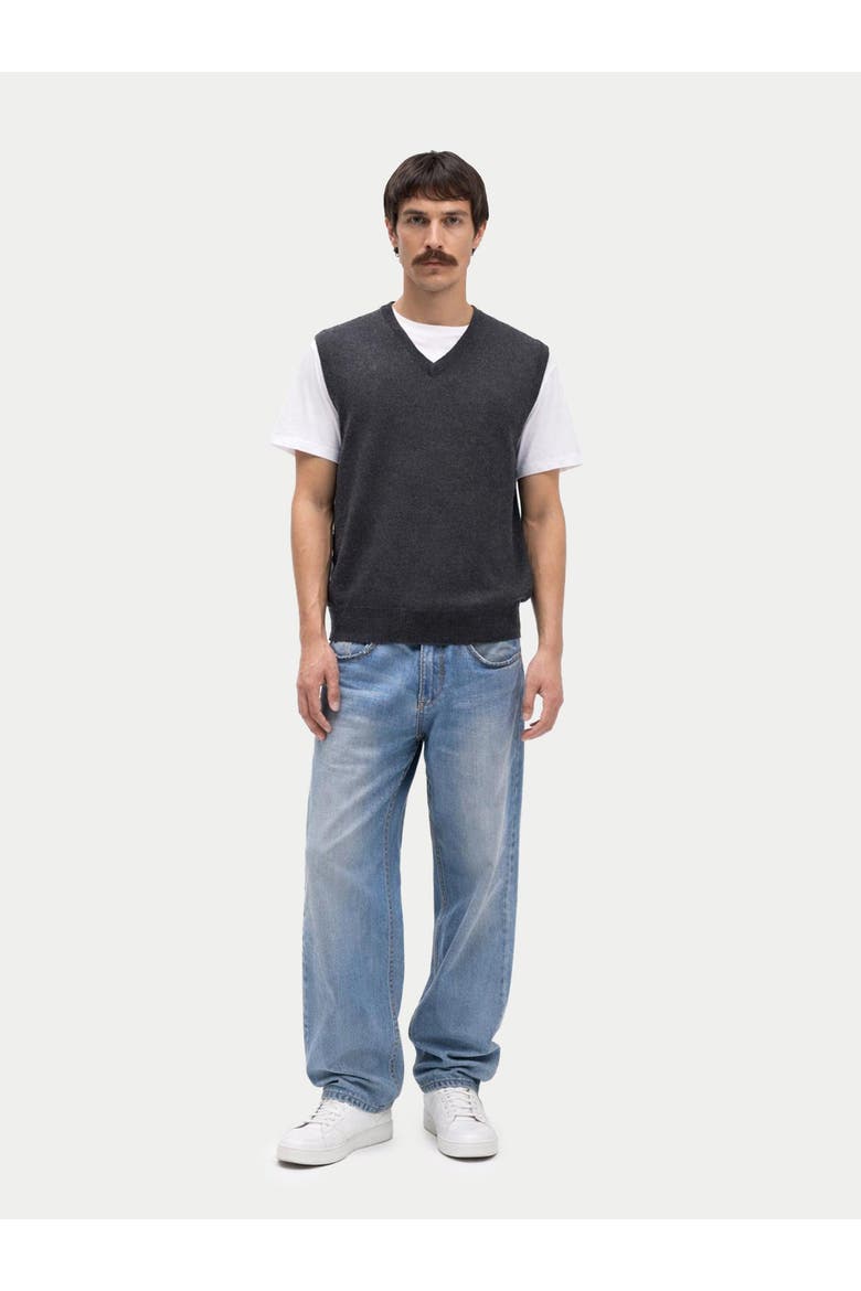 Timeless V-Neck Cashmere Vest, Alternate, color, charcoal