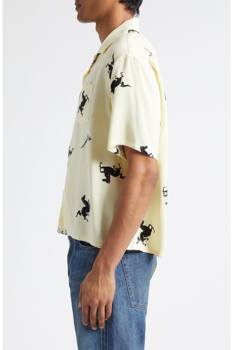 Crosby Horse Print Camp Shirt, Alternate, color, YELLOW