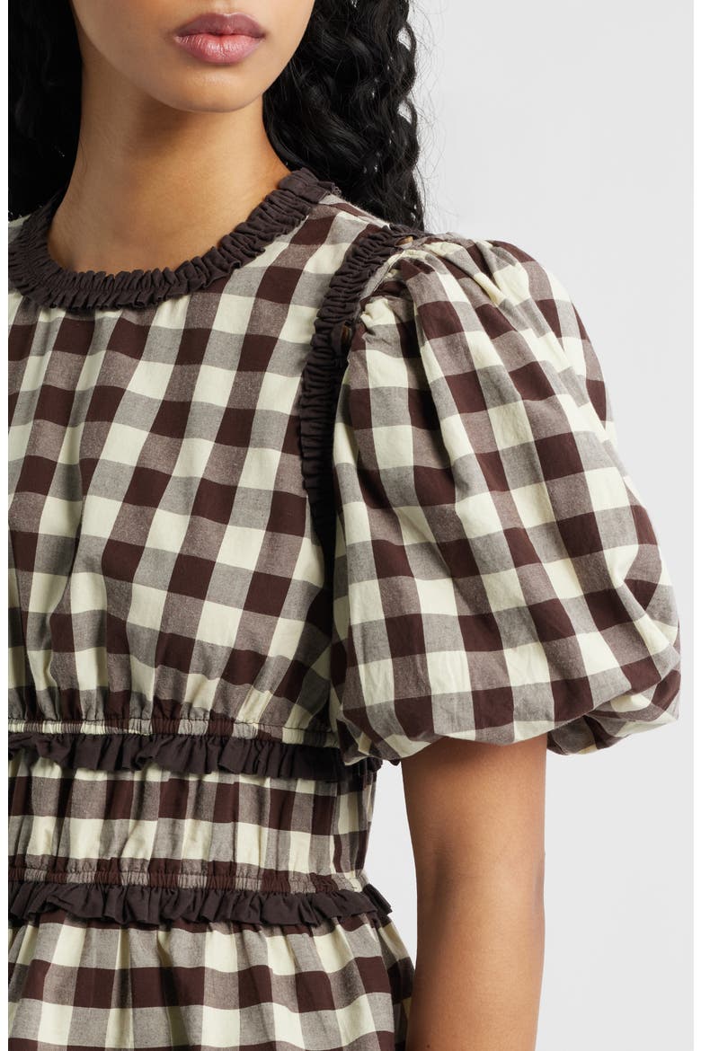 Everly Ruffle Puff Sleeve Peplum Top, Alternate, color, BUTTER