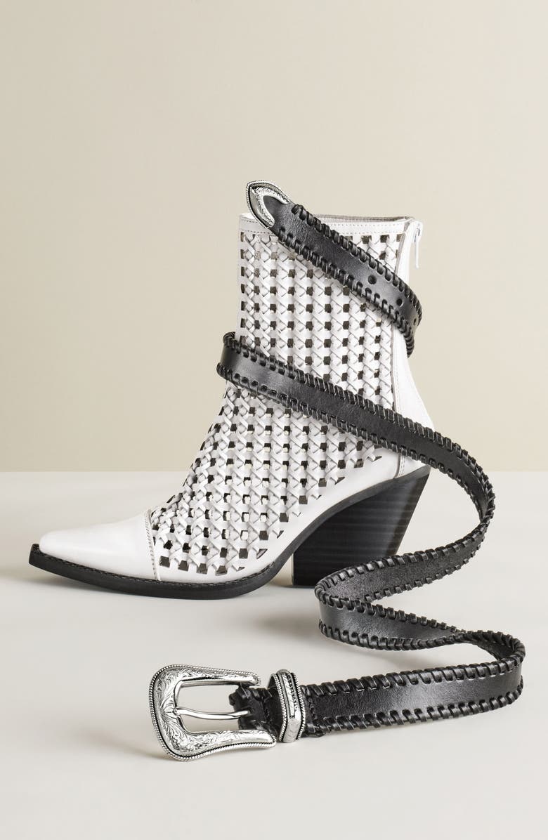 Rebecca Minkoff Whipstitch Leather Belt, Alternate, color,