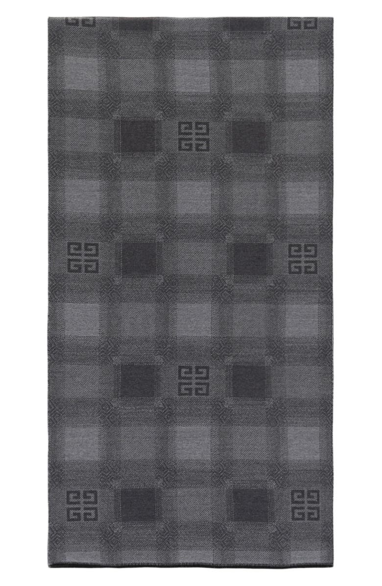Givenchy Collegial Bonded Wool Scarf, Main, color, Grey