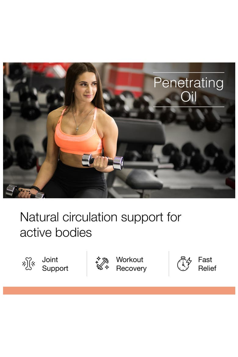 Deep Tissue Oil for Muscle and Tendon Support, Plant-Based Herbal Formula, Gluten-Free, Alternate, color, Brown