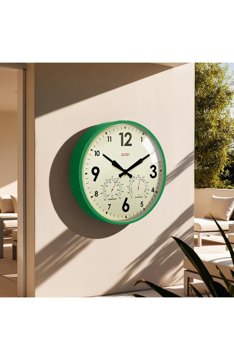 CLOUDNOLA Date & Time Wall Clock, Alternate, color, Green