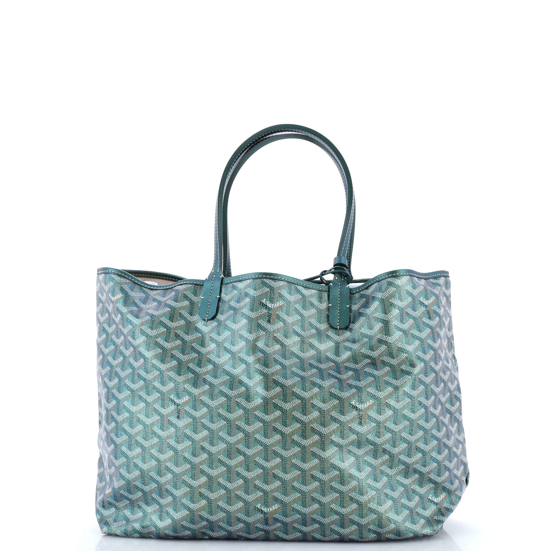 Pre-Owned Goyard Saint Louis Tote Iridescent Coated Canvas PM, Alternate, color, Green